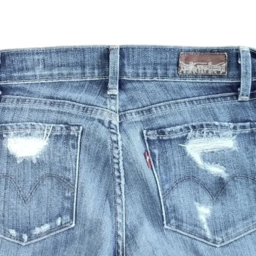 Levi’s Big E Capital E Distressed Skinny Jeans Low Rise 27